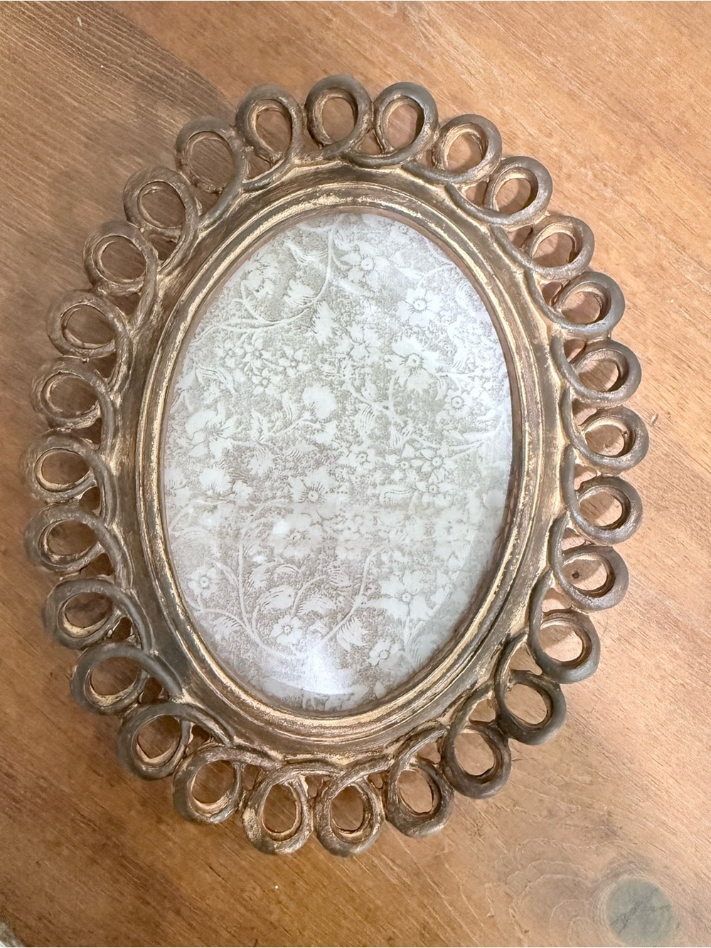 Petal Lane Ornate Oval Decorative Frame in Aged Gold